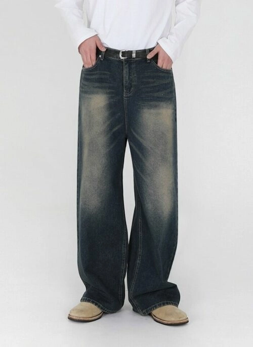 Vintage Washed Loose Jeans
