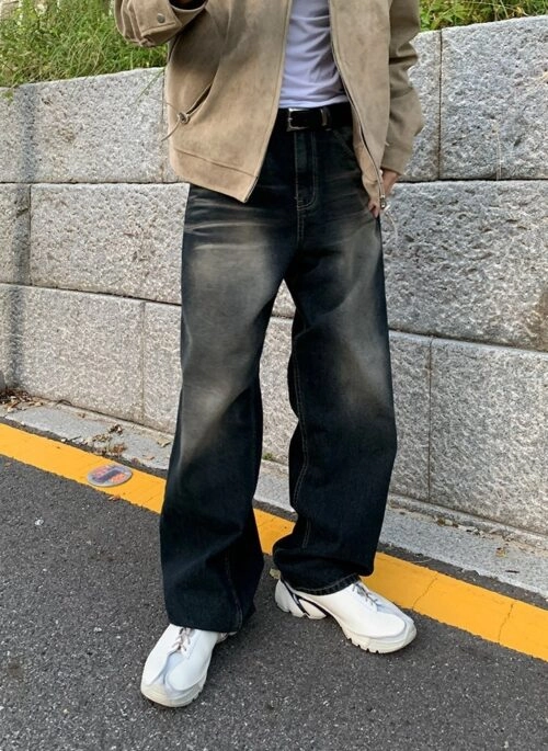 Wide Leg Denim Trousers