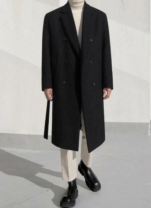 Winter Woolen Overcoat With Belt