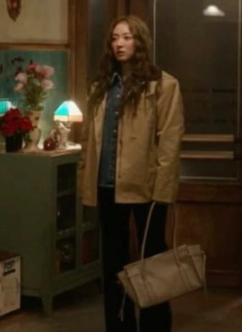 Beige Faux Leather Large Shoulder Bag | Ji Kang Hee – Motel California