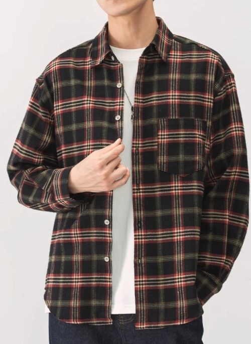 Black And Red Grid Plaid Shirt | Kai – EXO