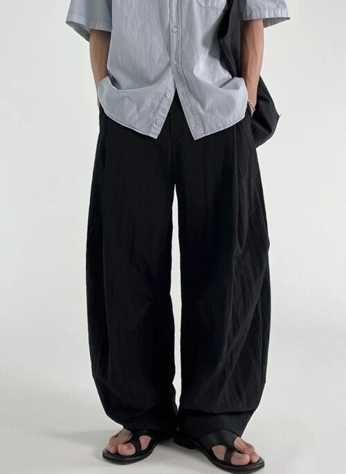 Black Wide Leg Casual Straight Trousers Korean Style