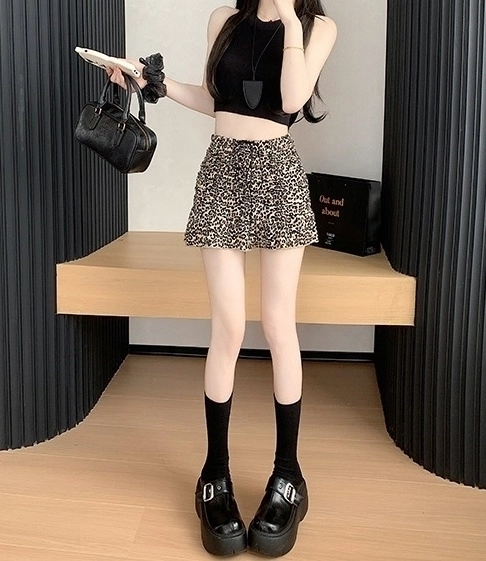 Brown Flowy Leopard Pattern Mini Skirt | Julie - Kiss Of