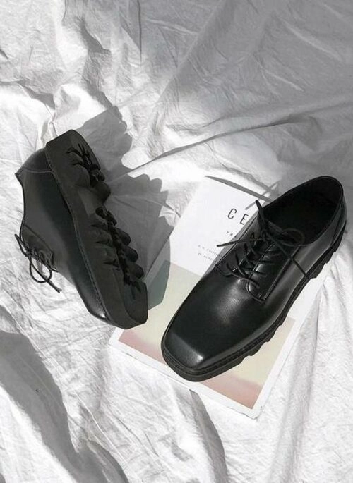 Casual Chunky Sole Leather Loafers