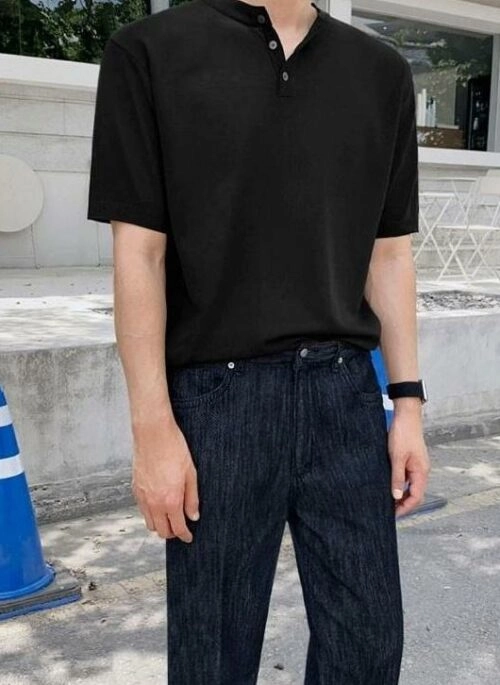 Casual Knit Polo Shirt