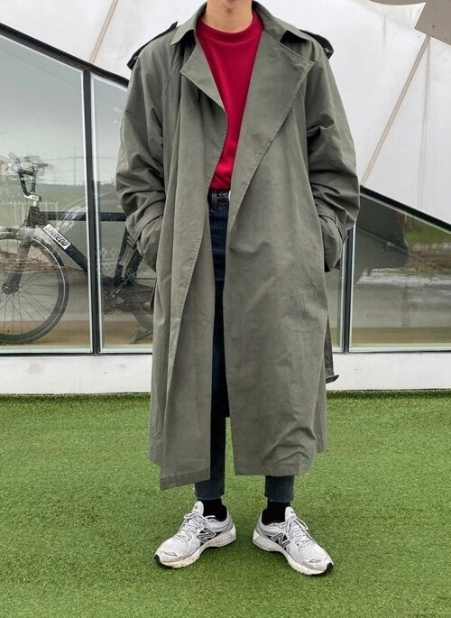Casual Military Green Trench Coat