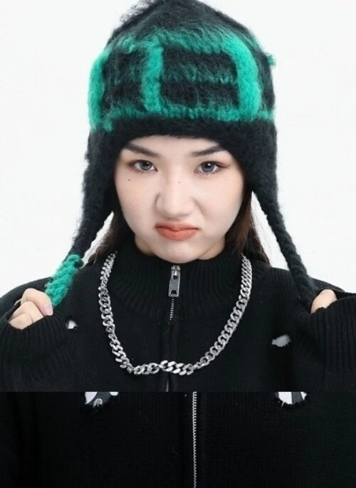 Green Fuzzy Knit Snap-Button Hat | Jurin – XG