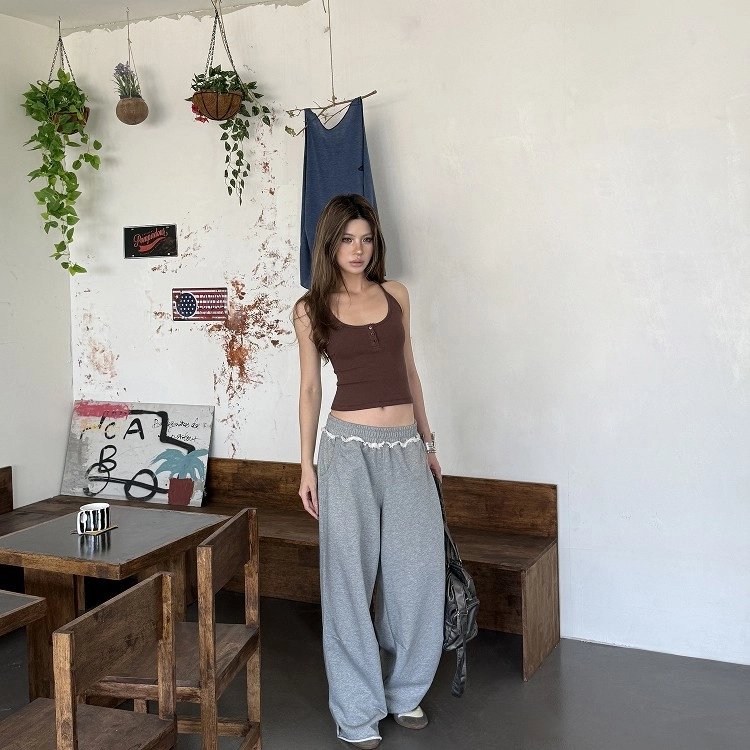 Grey Raw Edge Distressed Sweatpants | Jennie - BlackPink