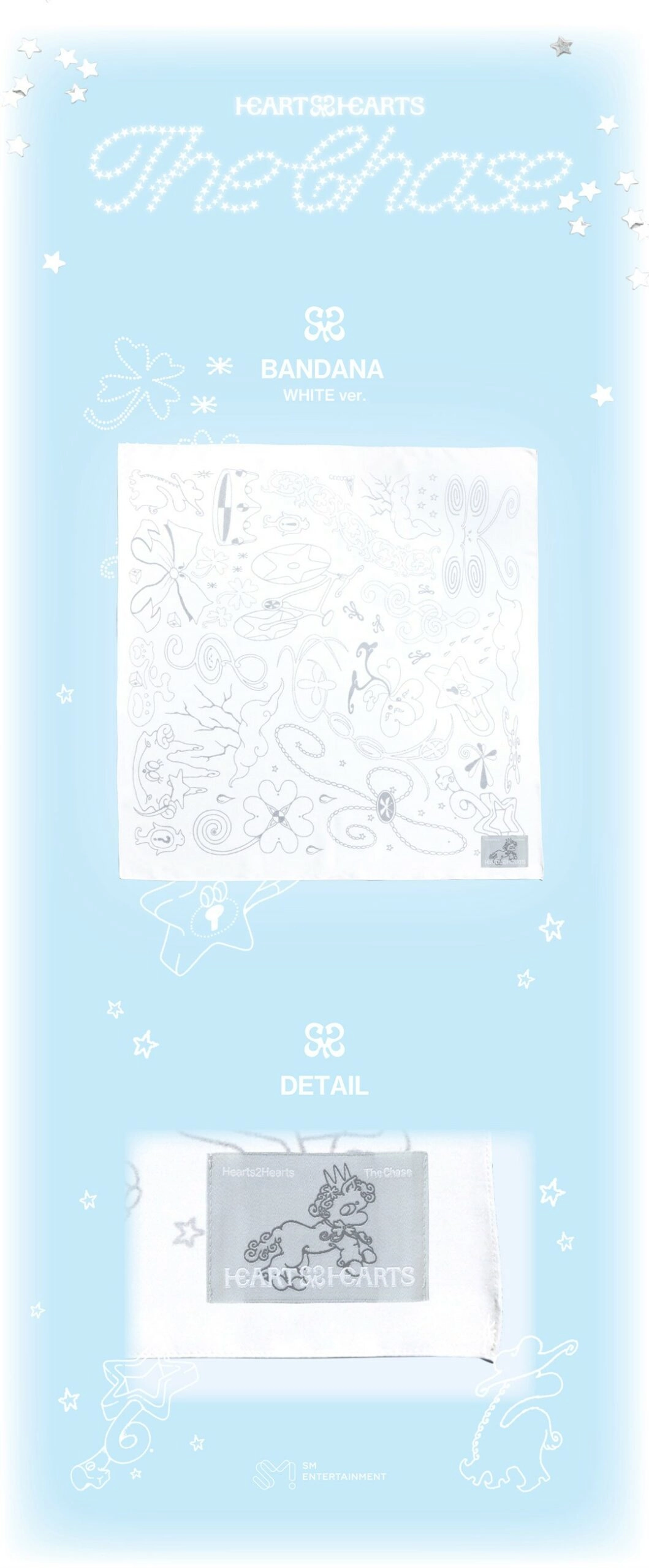 Hearts2Hearts “The Chase” Bandana | White Ver. - Fashion Chingu