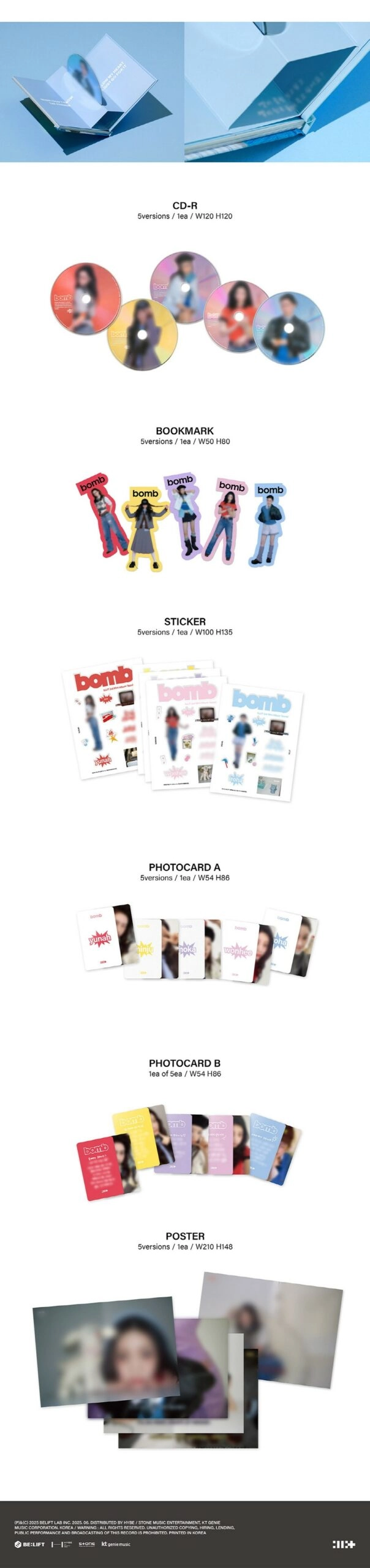 ILLIT 3rd Mini Album - bomb | GLITT, Weverse Shop Gift, Set