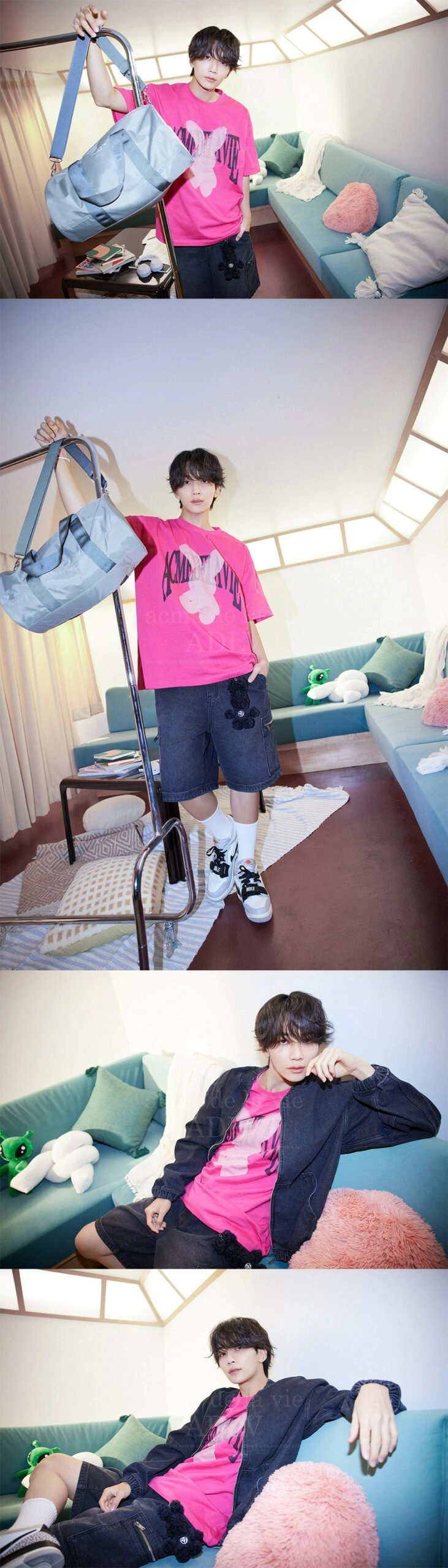 ●ACME DE LA VIE●HALFTONE DOT LAYER FUZZY RABBIT T-SHIRT JEONGHAN x acme de la vie - Halftone Dot Layer Fuzzy Rabbit