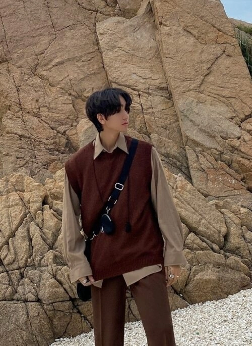★Enhypen SUNGHOON着用★【ACON STUDIO】ETHNIC KNIT VEST Item Acon Studio Ethnic Knit Vest (Black) | GVG