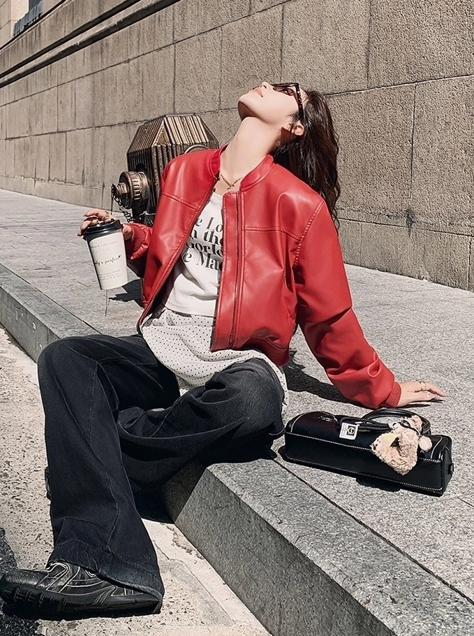 Bomber Jacket Jennie Kim Leather Jacket Jisoo Kpop Leather Jacket