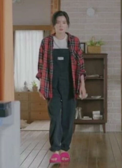 Red Oversized Plaid Shirt | Kim Mi Kyung – The Potato Lab