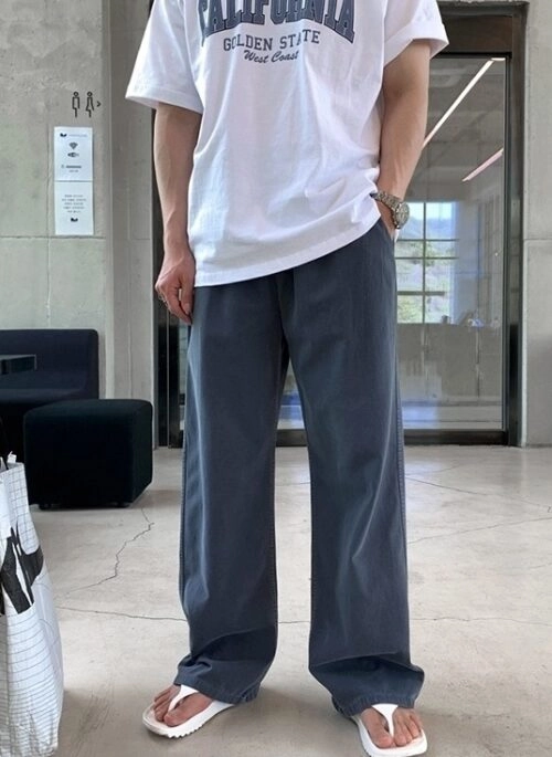 Relaxed Fit Wide Leg Casual Trousers