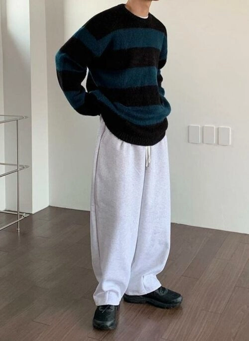 Striped Mohair Knit Sweater