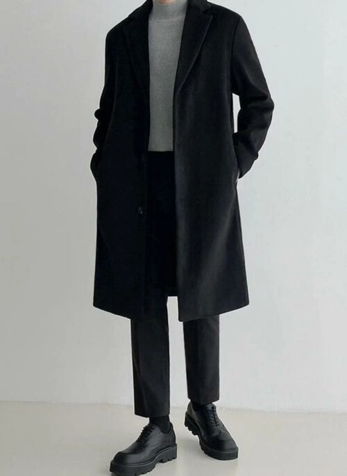 Wool Blend Coat British Style Outerwear