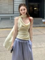 トップス Jennie Blue-Off-Shoulders-Zip-Up-