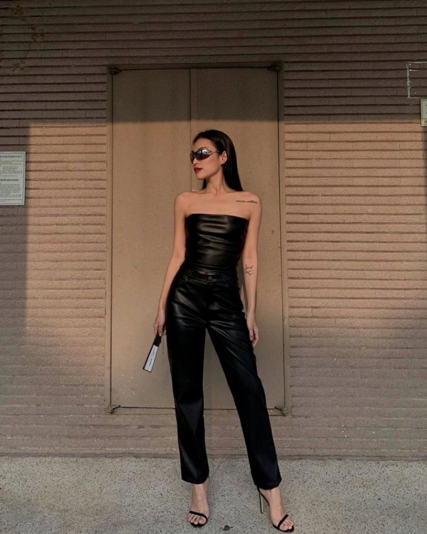 Black Faux Leather Tube Top | Jennie - BlackPink - Fashion Chingu