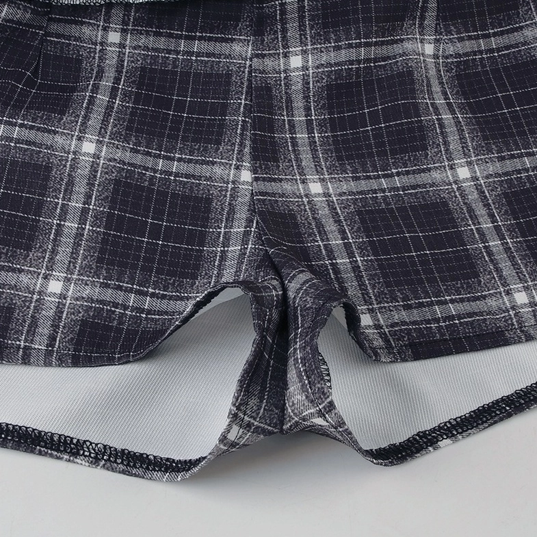 ★BLACKPINK JISOO着用★ CHECK PLEATS MINI SKIRT SHORTS Black Plaid Pleated Skort | Jisoo - BlackPink - Fashion Chingu