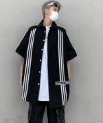 Black Triple Lined Oversized Shirt | Felix - Stray Kids
