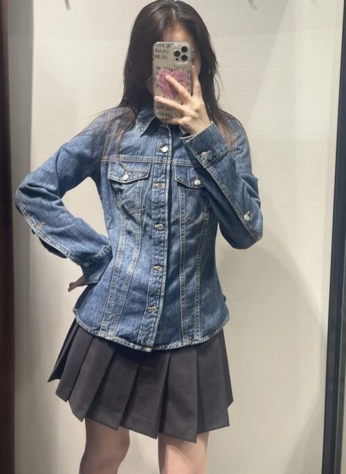 Blue Cinch Waist Denim Jacket | Jennie – BlackPink