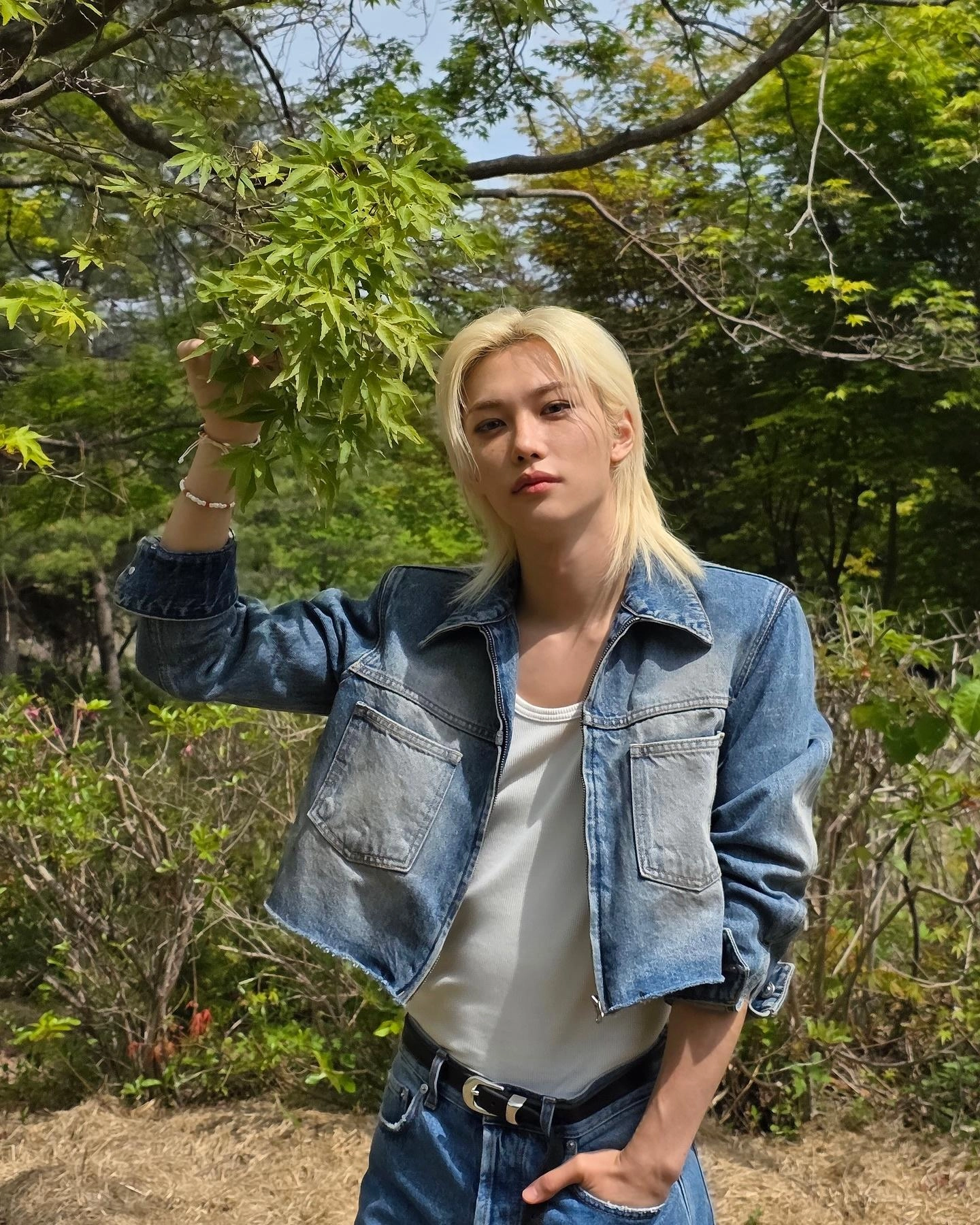 stray kids メンプロ　フィリックス　デニムジャケット Straykids X'masPOPUPメンプロフィリックスデニムジャケット-NAGASE