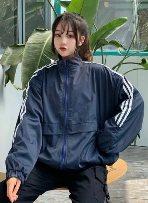 Blue Lined Sleeves Sports Jacket | Yoo Mi Ji – Our Unwritten Seoul