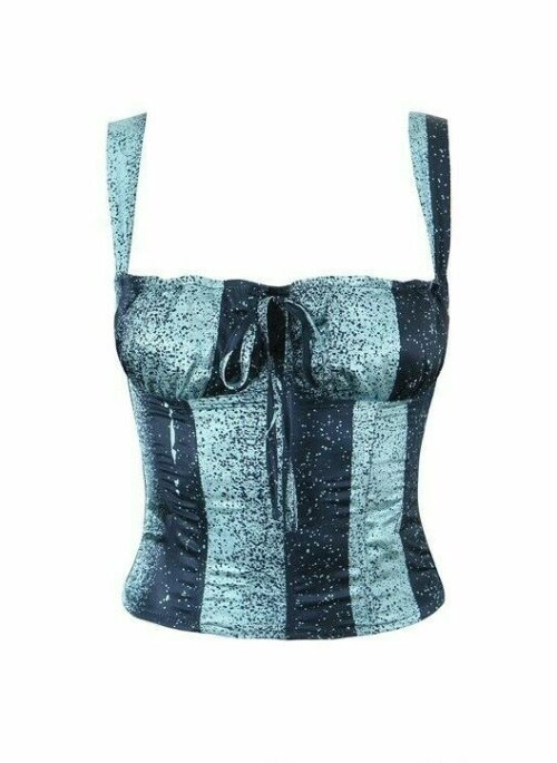 Blue Two-Tone Stripe Bustier Top | Chiquita – BabyMonster