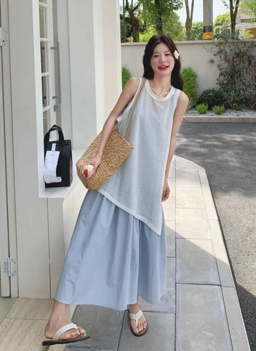 Elegant Lace Cover Up Maxi Dress Set