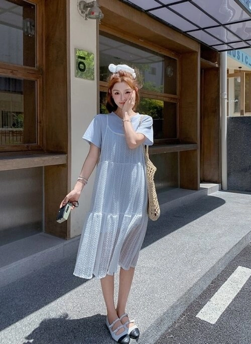 Fresh Lace Sleeveless Dress Set Summer Style