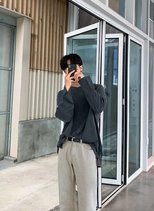 Gray Loose Fit Denim Pants
