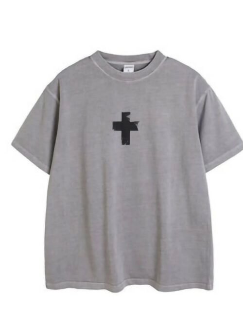 Grey Cross Print T-Shirt | Sunghoon – Enhypen