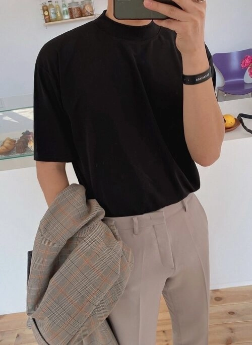 Korean Style High Neck T-Shirt