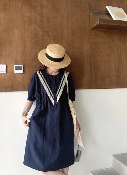 Korean Style Lace Patchwork Slim Fit Dress