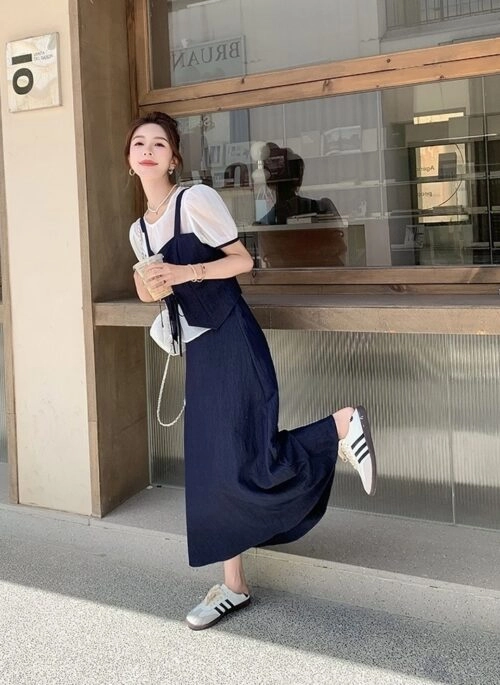 Layered Style Twopiece Outfit With Skirt