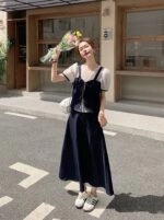 Layered Style Twopiece Outfit With Skirt - Fashion Chingu