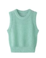 ★BTS着用BRAND★FLARE UP★6mix over knit Vest wo-fusoul Boys Sweater Vest Cable Knit V-Neck Knitted