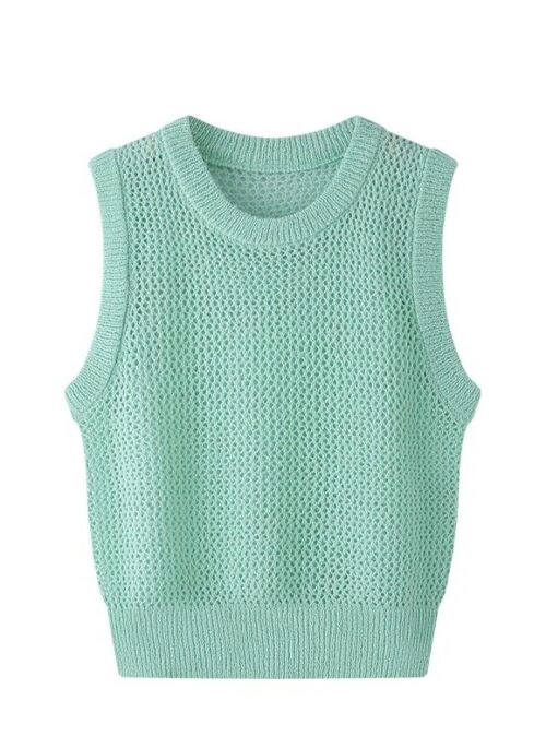 Mint Green Knitted Vest | Minju – ILLIT