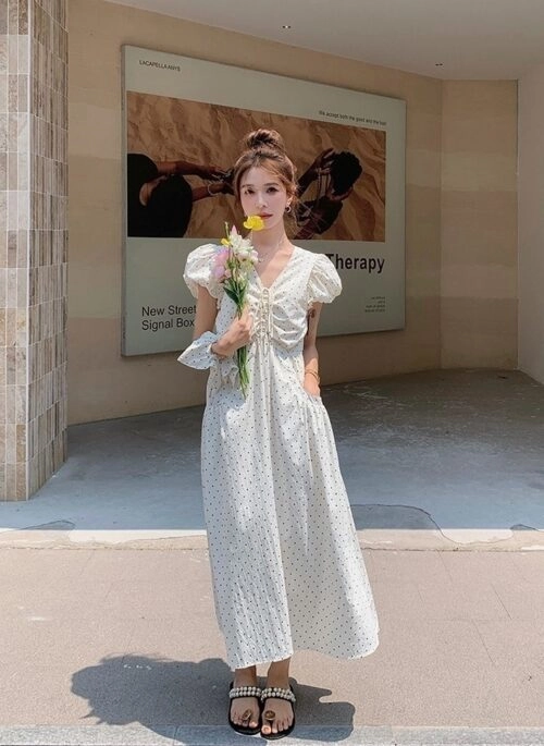 Polka Dot Elegant Summer Vacation Midi Dress