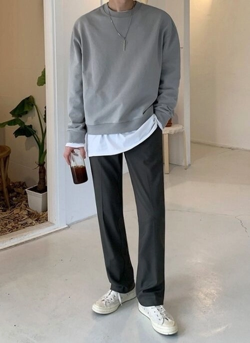 Relaxed Fit Casual Trousers With Wide Legs
