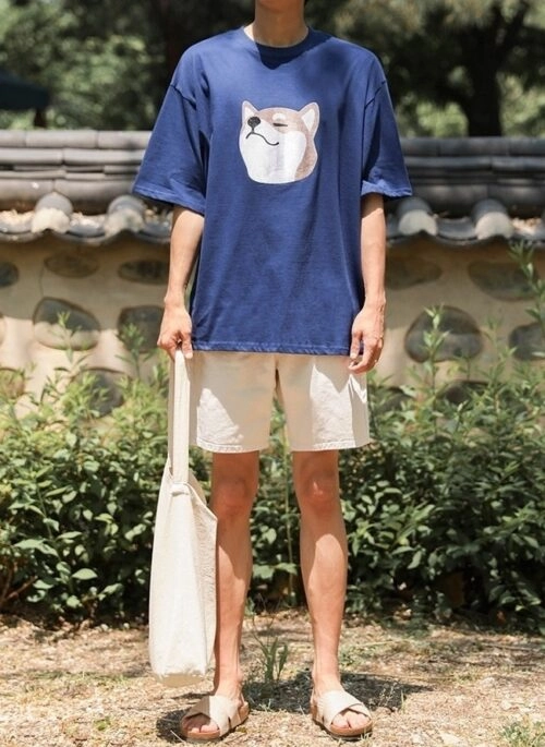 Retro Dog Print Short Sleeve T-Shirt