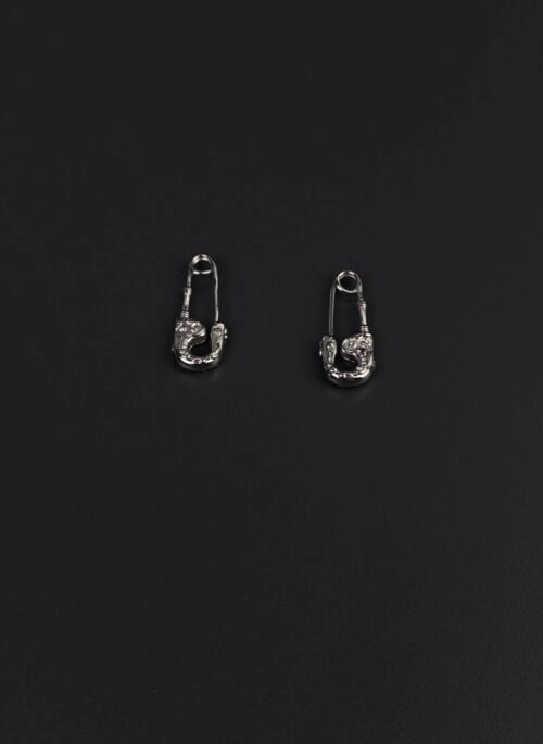 Silver Vintage Safety Pin Earrings | Heeseung – Enhypen