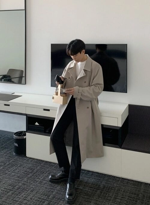 Trendy Autumn Long Loose Fit Trench Coat