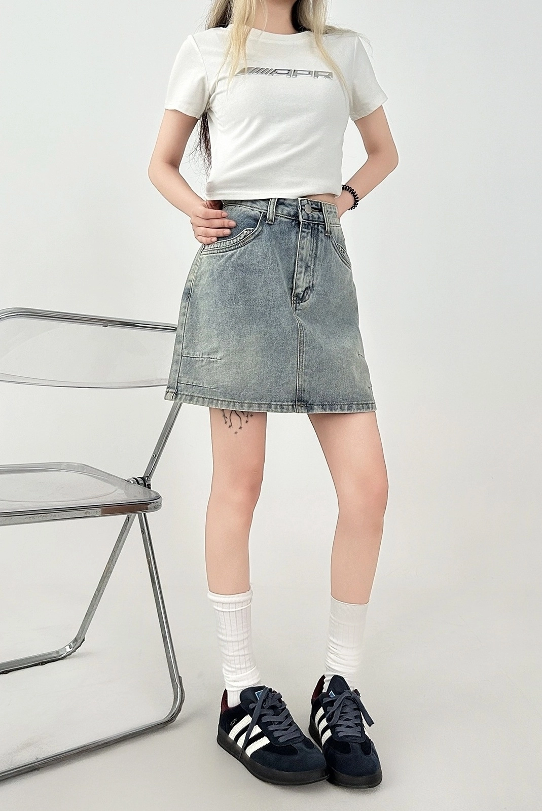 【Anyone more】Chinu damage mini skirt Multi-Unbalanced Pocket String Cargo Mini Skirt - heenytsuki