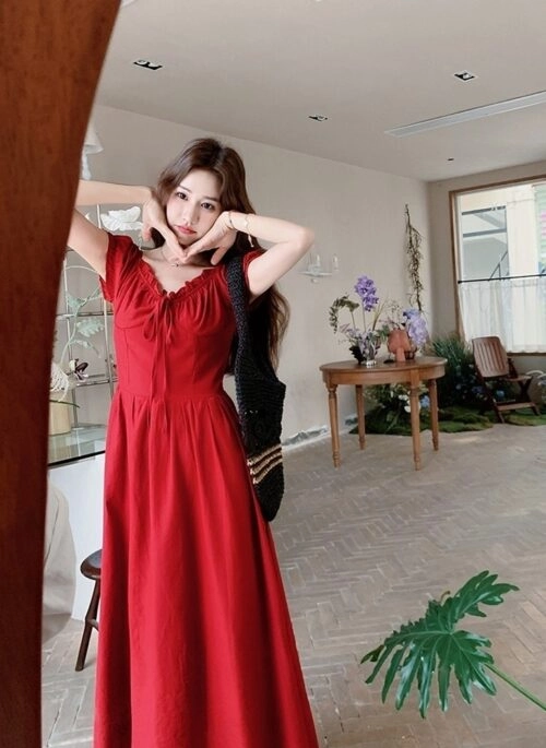 ■MOJO ESPIN(模造エスピン)hem pleated dress Elysia Chiffon Maxi Dress - Lemon – Peppermayo US