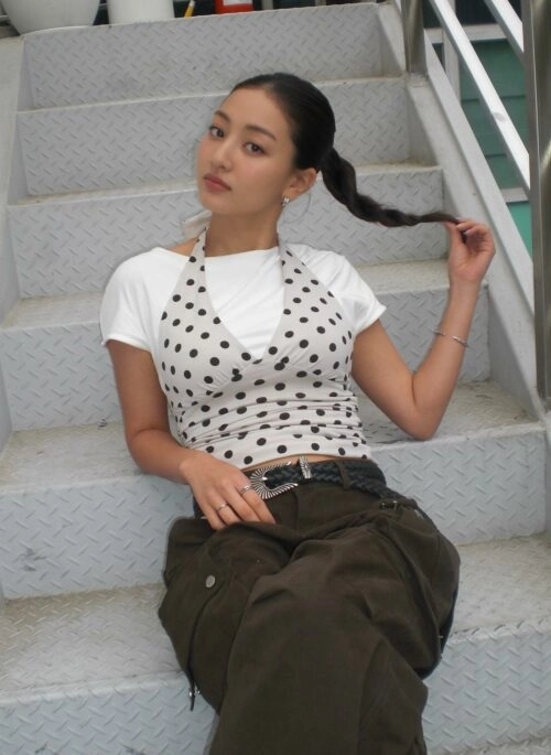 White Polka Dots Halter Top | Jihyo – TWICE