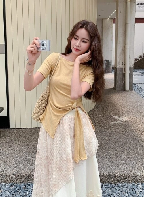 Blue Sleeveless Bow Denim Dress | Liz - IVE - Fashion Chingu