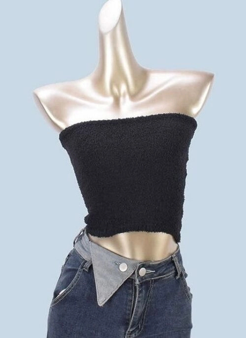 Black Mink Fur Tube Top | Shuhua – (G)I-DLE