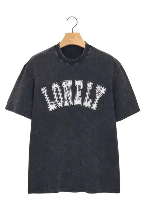 Black Washed “Lonely” Graphic T-Shirt | Seungkwan – Seventeen